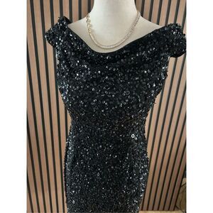 Andrianna Pappel black sexy going out dress wedding guest size 4